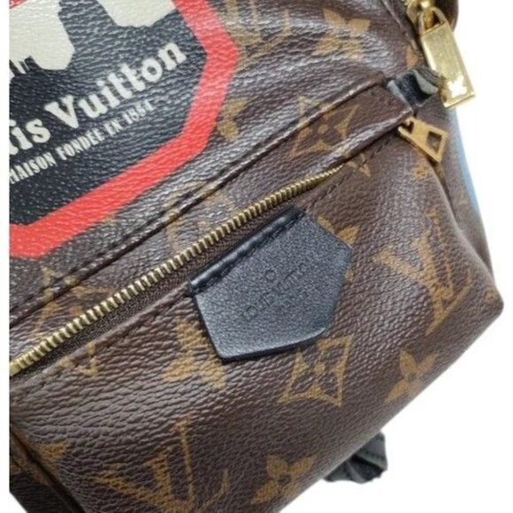 828850BM (X6) Louis Vuitton Backpack Bag Springs Mini World Tour Brown Monogram - Picture 8 of 13